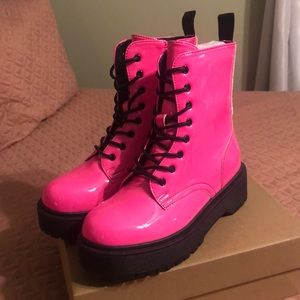 F21 Pink Neon Boots!